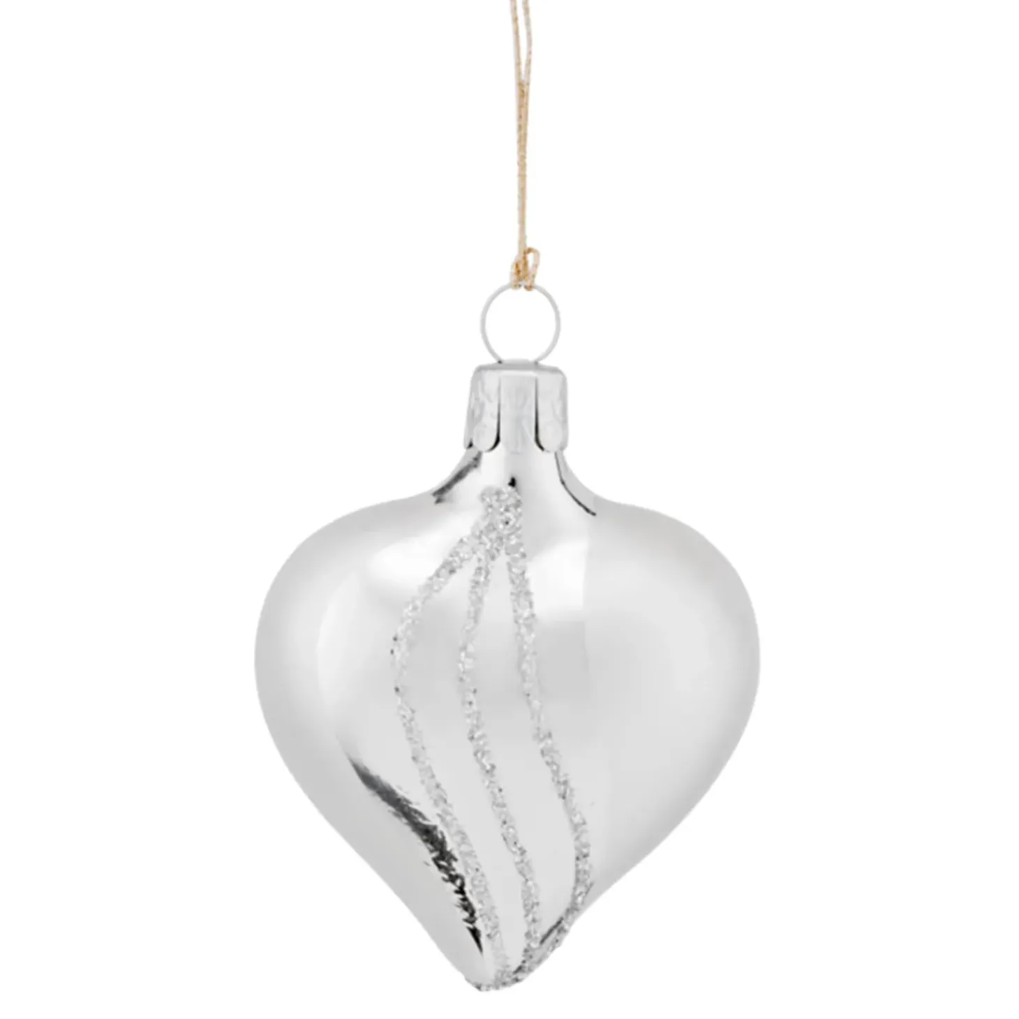 Herz Silber Mit Glitterdekor