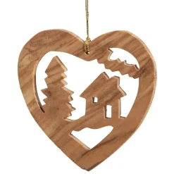 Herz Waldszene, Olivenholz