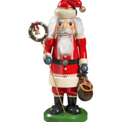 Holzknackl "Weihnachtsmann Mit Kranz", 25Cm