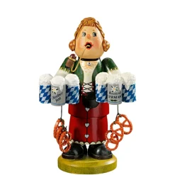 Holzknoddl "Bayerische Kellnerin", Rauchermannchen