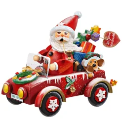 Holzknoddl "Mit Vollgas Zur Bescherung", Rauchermannchen