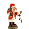 Holzknoddl "Weihnachtsmann Mit Glocke", Rauchermannchen