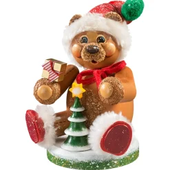 Holzknoddl "Weihnachtsteddy", Rauchermannchen