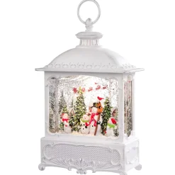 Led Schneelaterne "Frohliche Schneemanner", 30 Cm