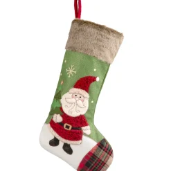 Nikolausstrumpf Mit Weihnachtsmann, Grun