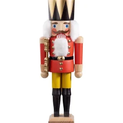 Nussknacker "Konig", Rot/Lasiert, 37 Cm