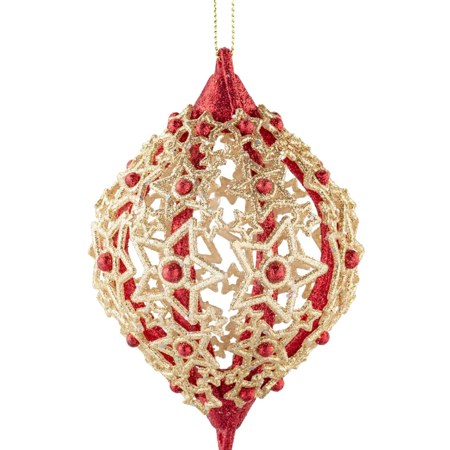 Olive Mit Filigranen Sternen, Rot