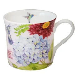 Porzellantasse Blumen Und Kolibris