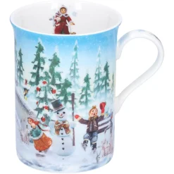 Porzellan-Tasse "Schlittschuhlauf"
