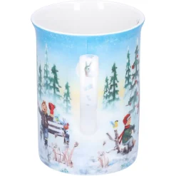 Porzellan-Tasse "Schlittschuhlauf"