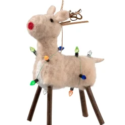 Rentier Mit Lichterkette Aus Filz