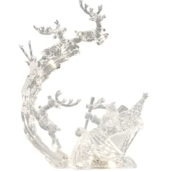 Rentierschlitten Aus Acryl Mit Beleuchtung, 35Cm