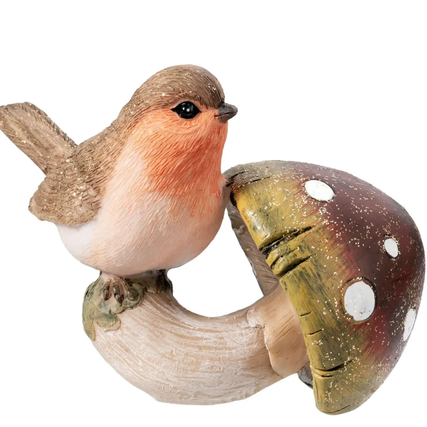 Rotkehlchen Auf Pilz