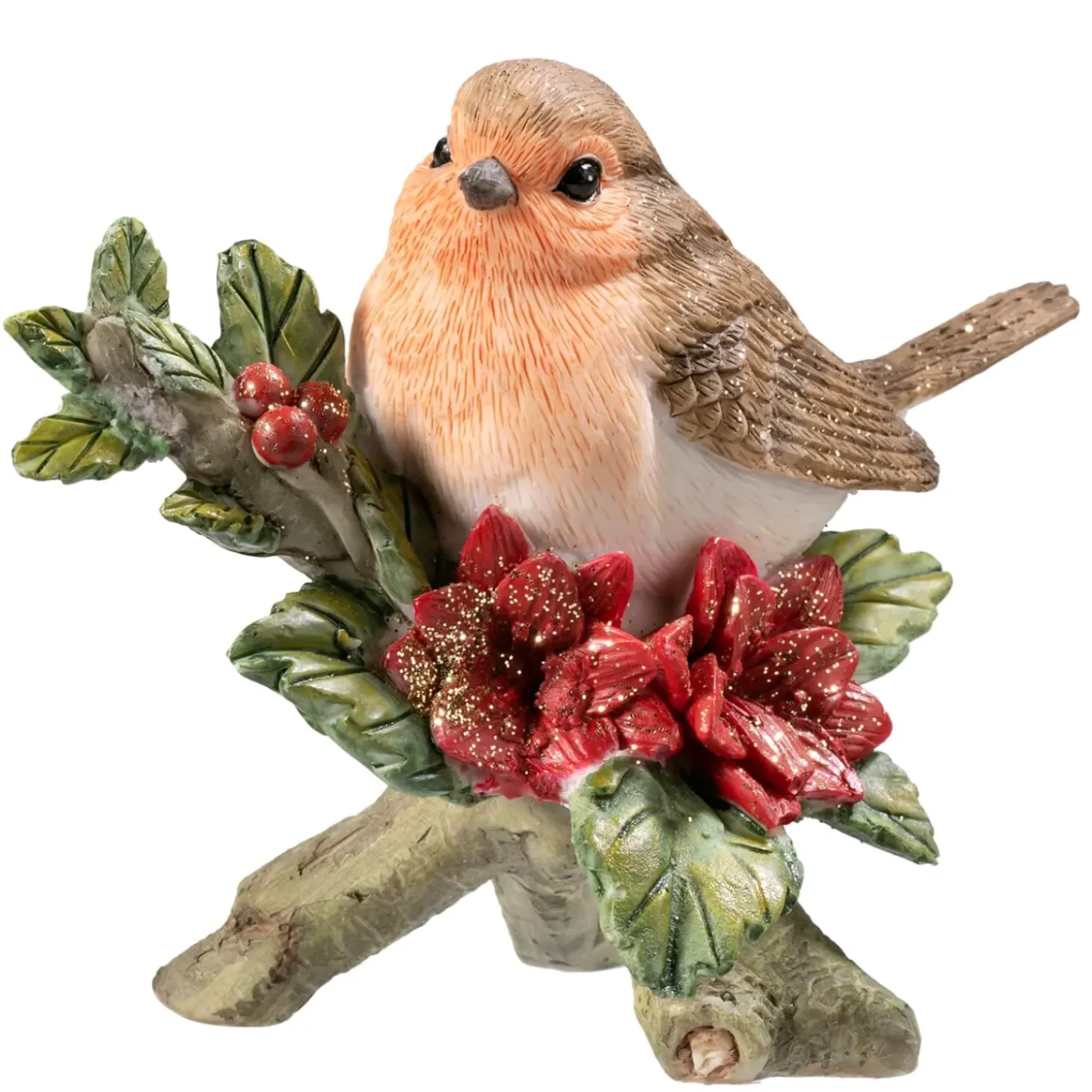 Rotkehlchen Auf Weihnachtsstern