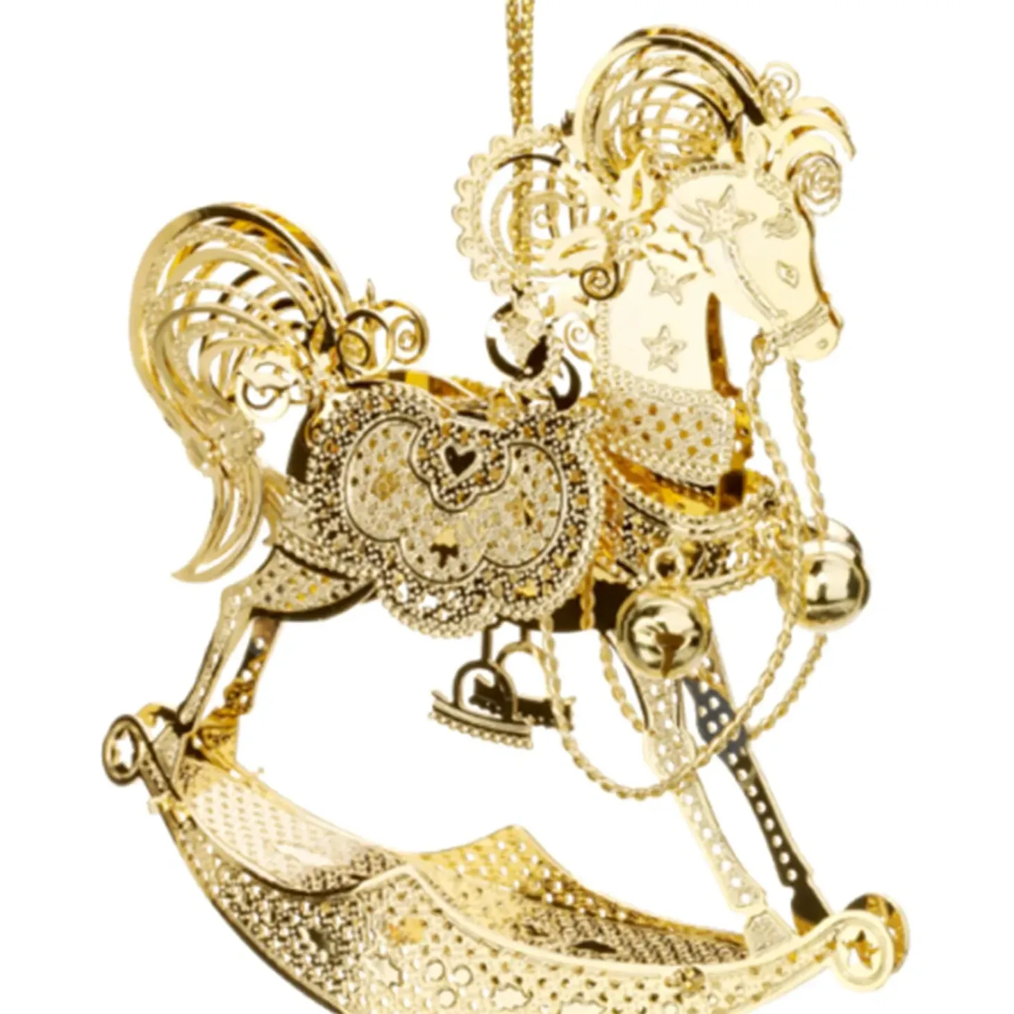 Schaukelpferd, Vergoldet