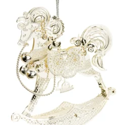 Schaukelpferd, Versilbert