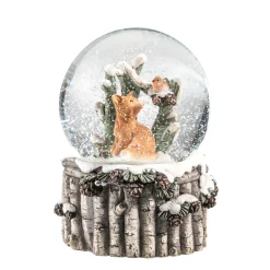 Schneekugel "Fuchs Mit Rotkehlchen"