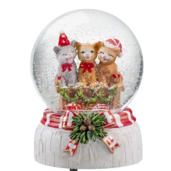 Schneekugel "Weihnachtliches Katzentrio"