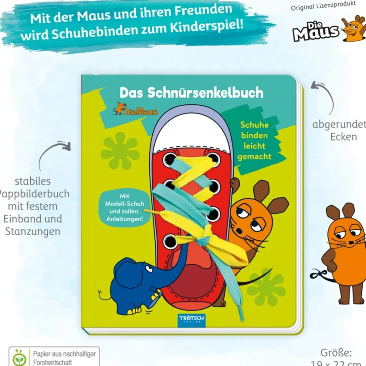Schnursenkel-Buch "Die Maus"
