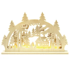 Schwibbögen "Kleines Waldhauschen", 230V Mit Usb A-Anschluss