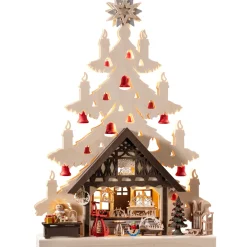 Schwibbögen "Tanne Mit Geschenkeladen", 115V Mit Usb A-Anschluss