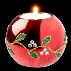 Teelichthalter "Glitzernder Mistelzweig"