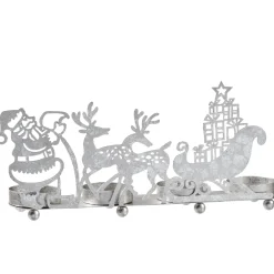 Teelichthalter "Rentierschlitten", Silber