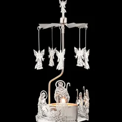 Teelicht-Karussel "Heilige Familie", Silber