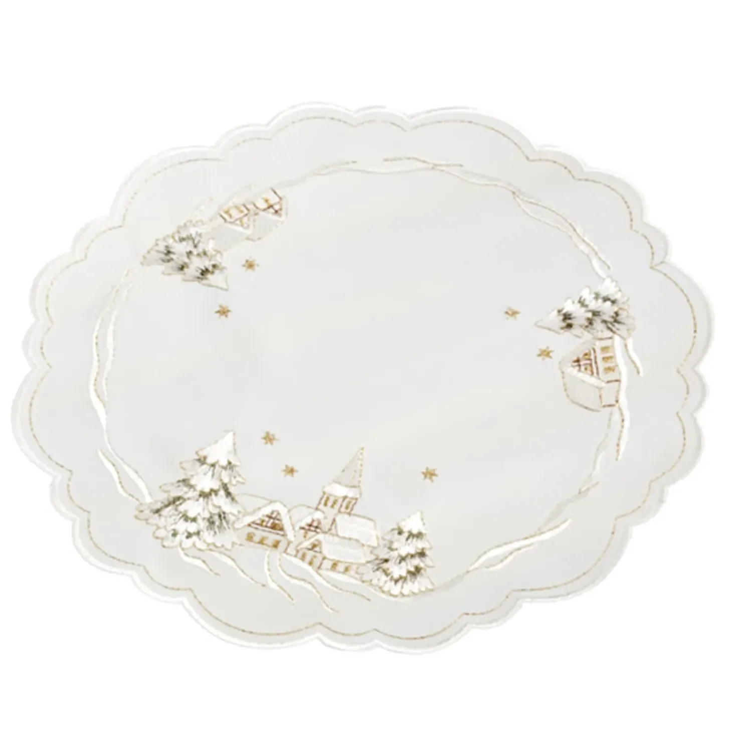 Tischdecke "Winterdorf" R 20 Cm