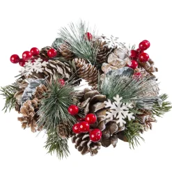 Tur- Oder Tischkranz Mit Roten Fruchten Und Zapfen