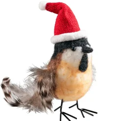 Vogel Mit Nikolausmutze Aus Filz