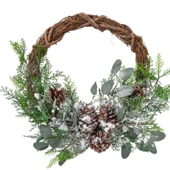 Weidenkranz Mit Blattern Und Kunstschnee