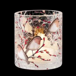 Windlicht "Rotkehlchenfamilie", 10 Cm