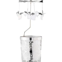 Windlicht-Karussell "Engel", Silber