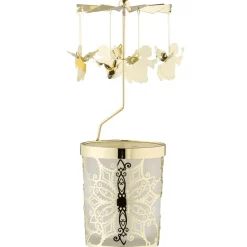 Windlicht-Karussell "Engelchen", Gold